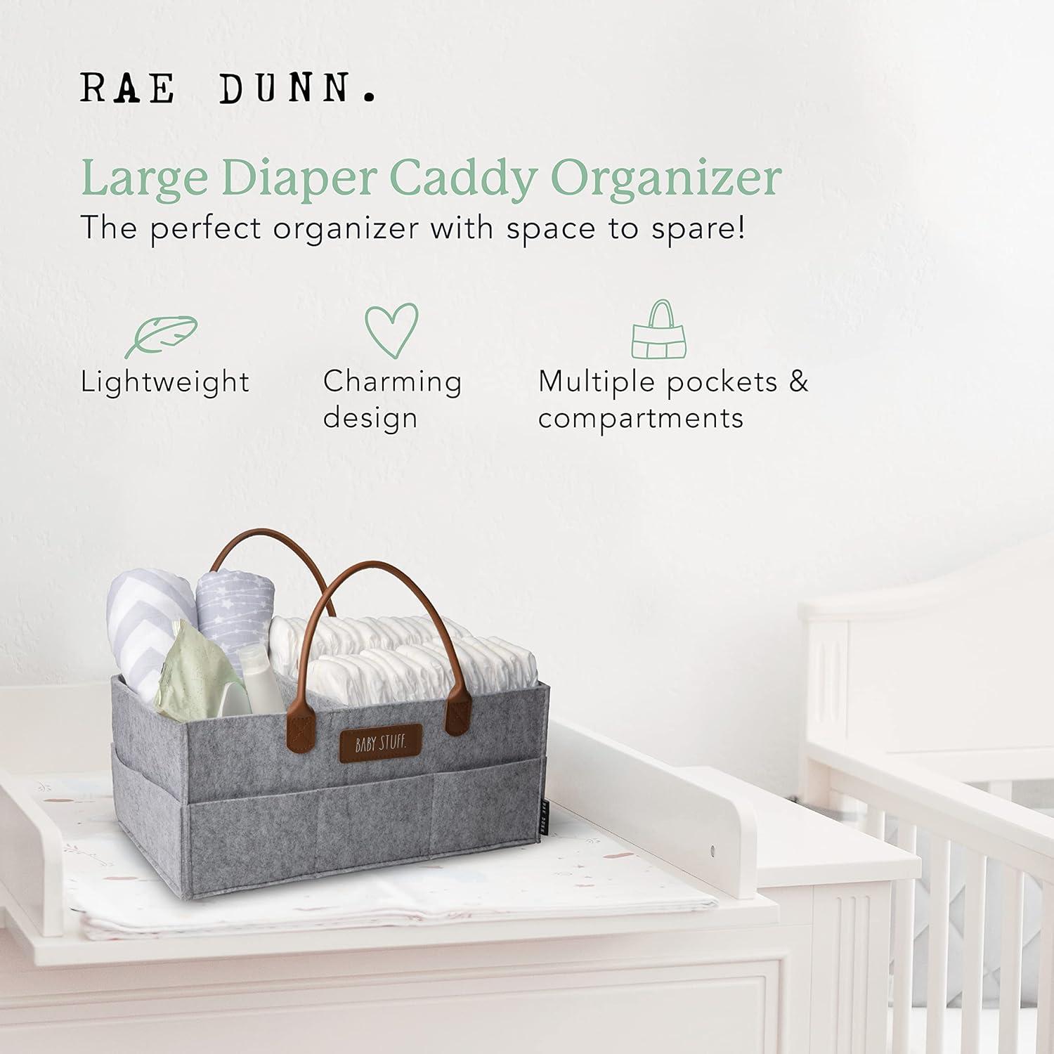 Caddy Organizador de Pañales Rae Dunn Grande Fieltro Gris