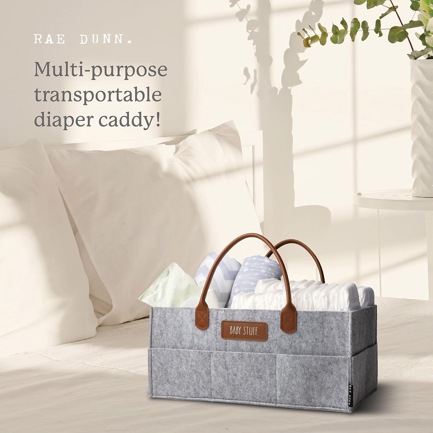 Caddy Organizador de Pañales Rae Dunn Grande Fieltro Gris