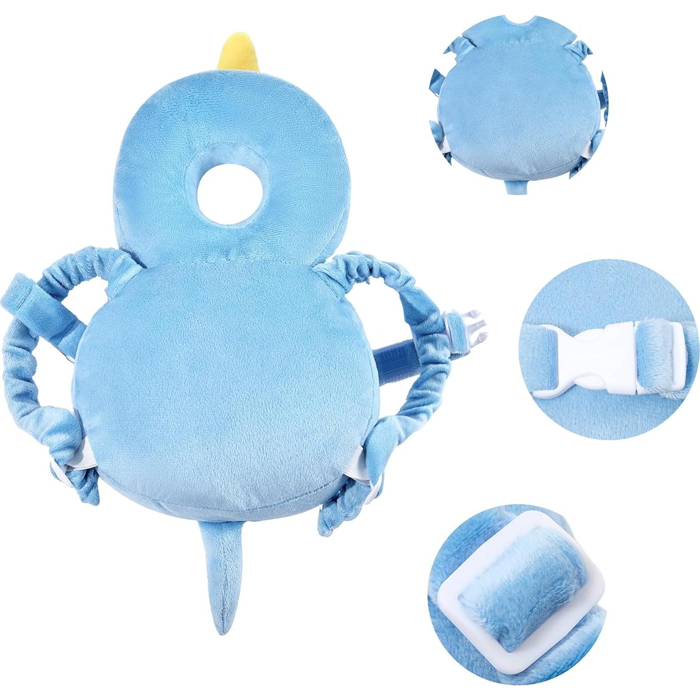 Protector de Espalda para Bebés BW001 Dinosaurio Azul Ajustable