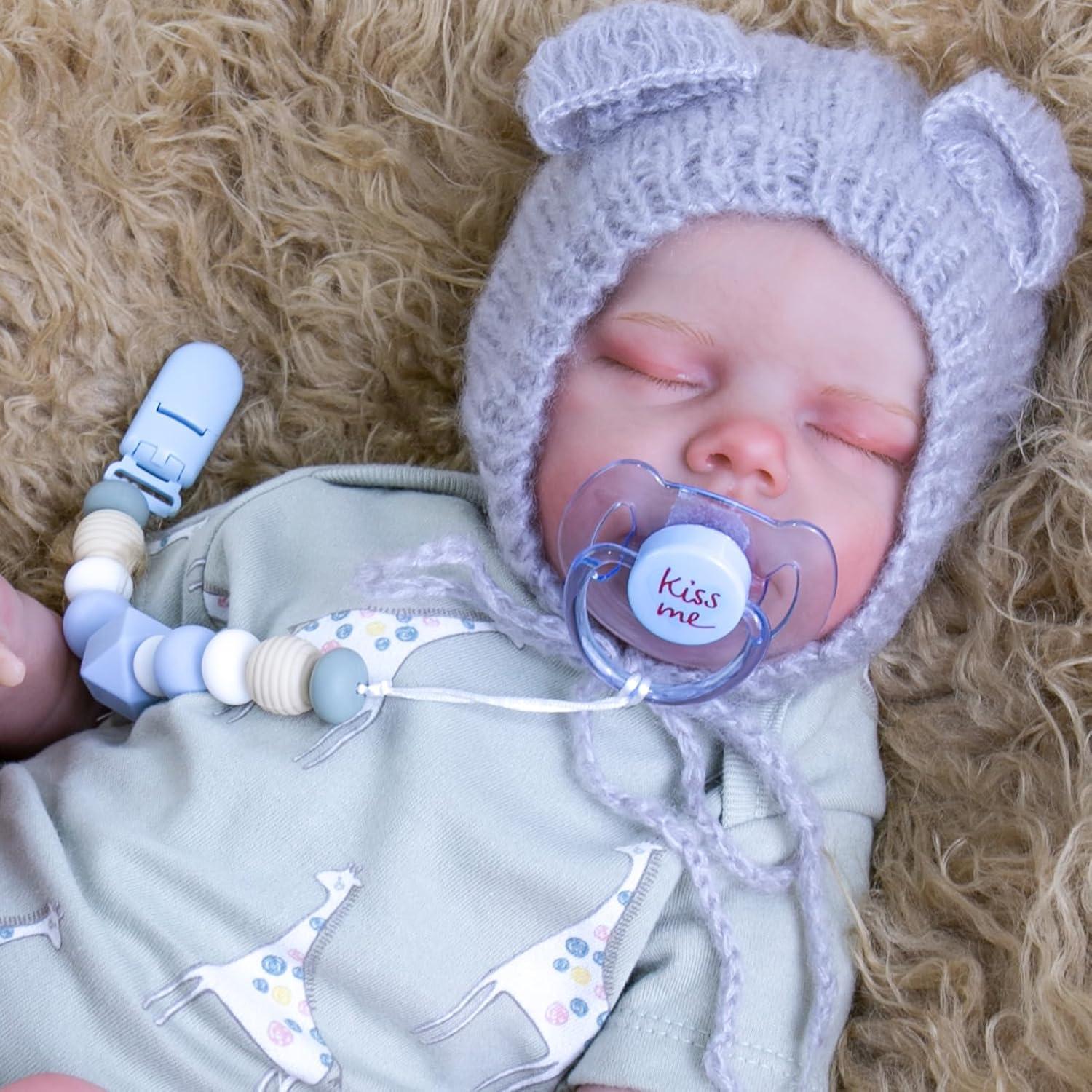 Juego de Clips de Chupete Magnético Aori para Muñecas Reborn - Azul