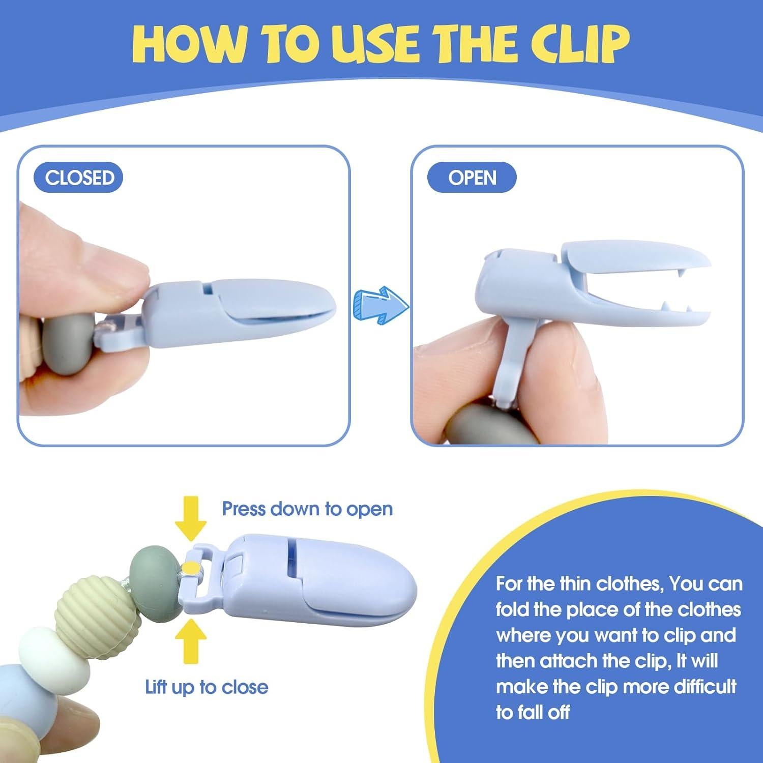 Juego de Clips de Chupete Magnético Aori para Muñecas Reborn - Azul