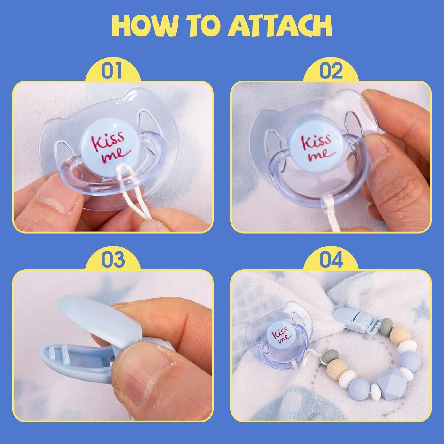 Juego de Clips de Chupete Magnético Aori para Muñecas Reborn - Azul