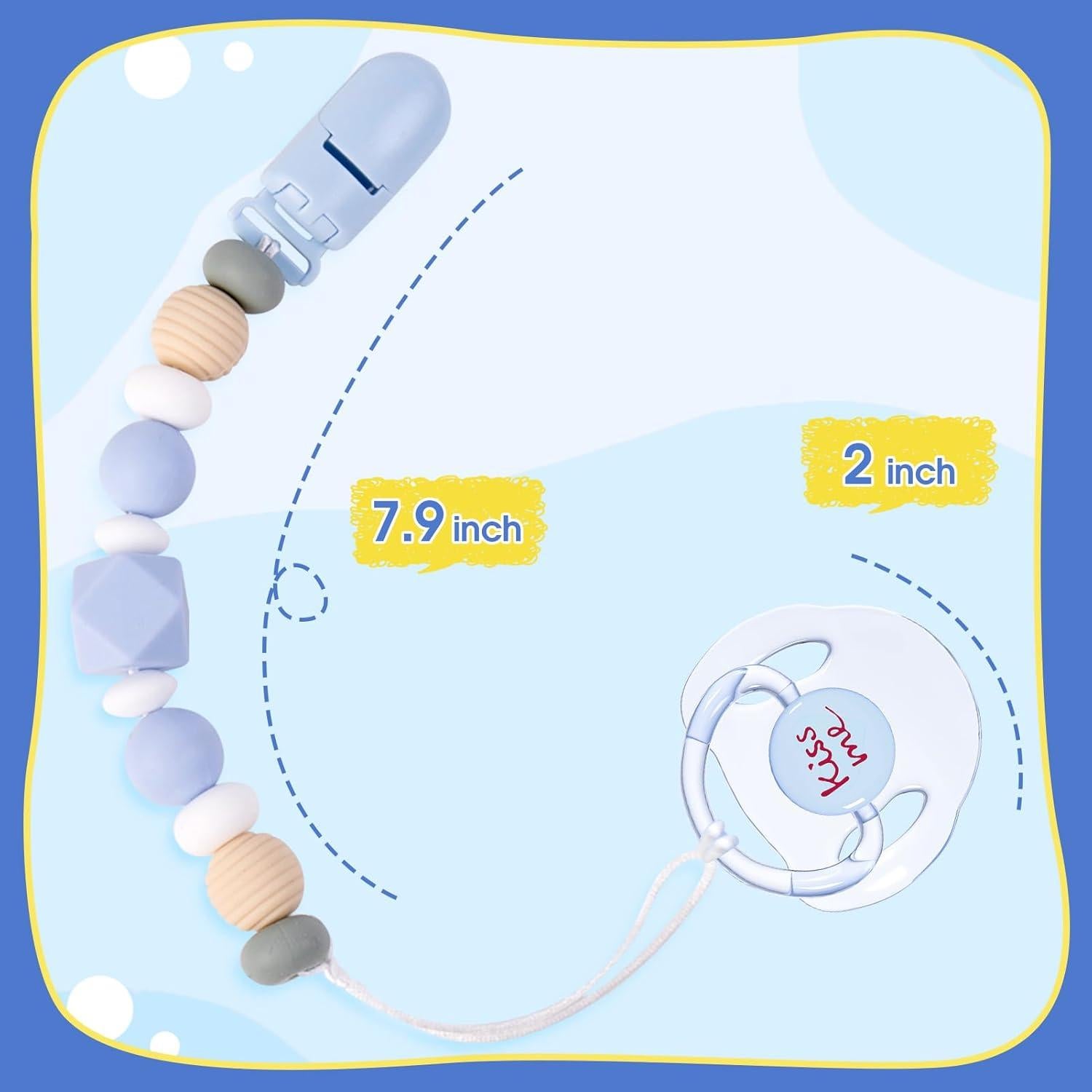 Juego de Clips de Chupete Magnético Aori para Muñecas Reborn - Azul