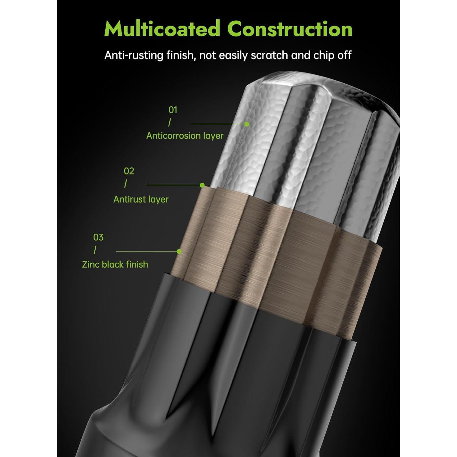 Tuercas de Rueda 9/16-18 AUTOPTIM 32PCS Hexágono Negro