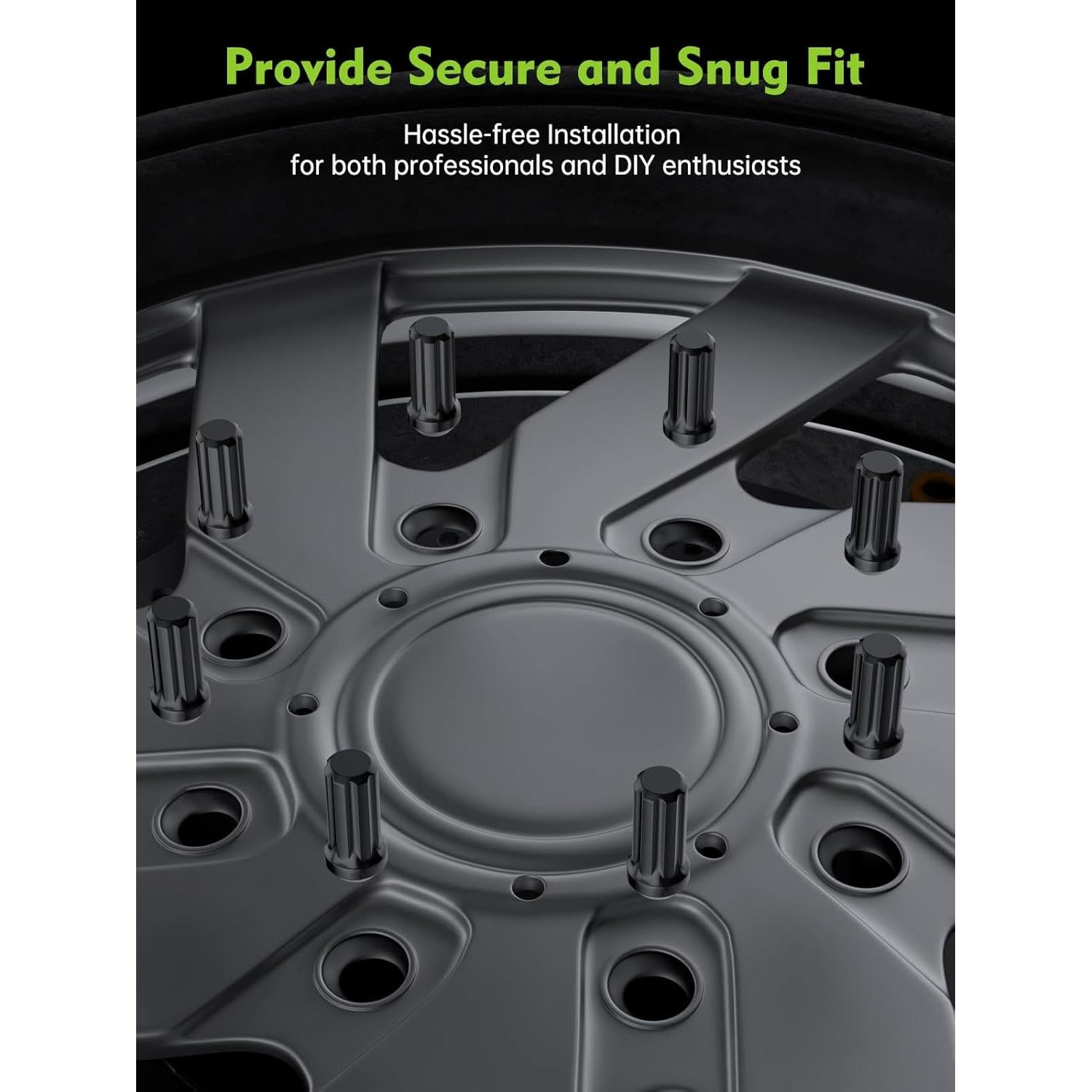 Tuercas de Rueda 9/16-18 AUTOPTIM 32PCS Hexágono Negro