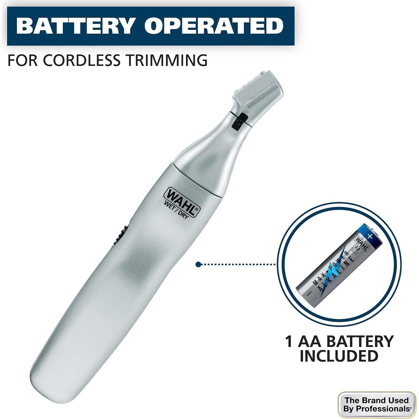 Recortador de Vello Nasal Wahl 5545-400 3 en 1 Batería AA