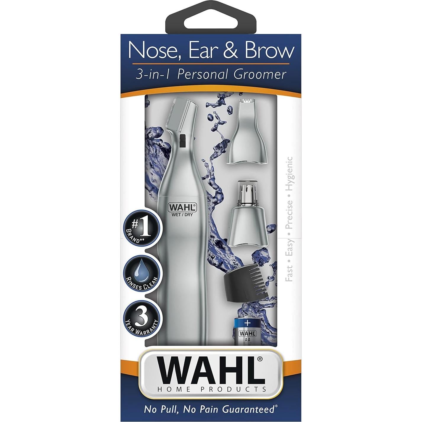 Recortador de Vello Nasal Wahl 5545-400 3 en 1 Batería AA