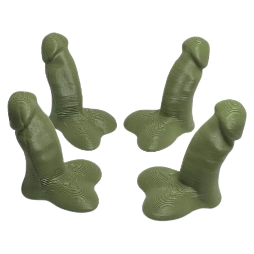 Tapa de Válvula de Broma Brillante Genérico Verde Militar - 4 Piezas