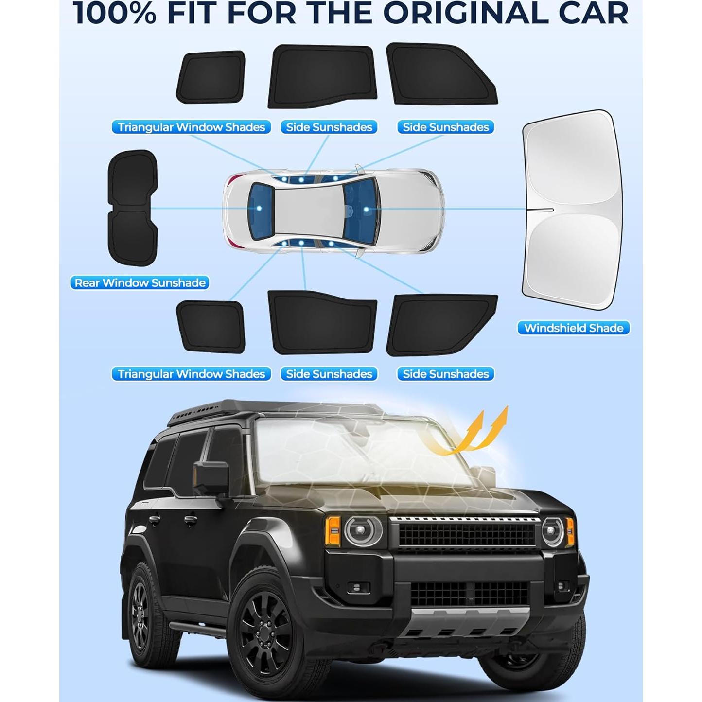 Sombrillas JASVIC para Toyota Land Cruiser250 2024-2025, 8 Piezas