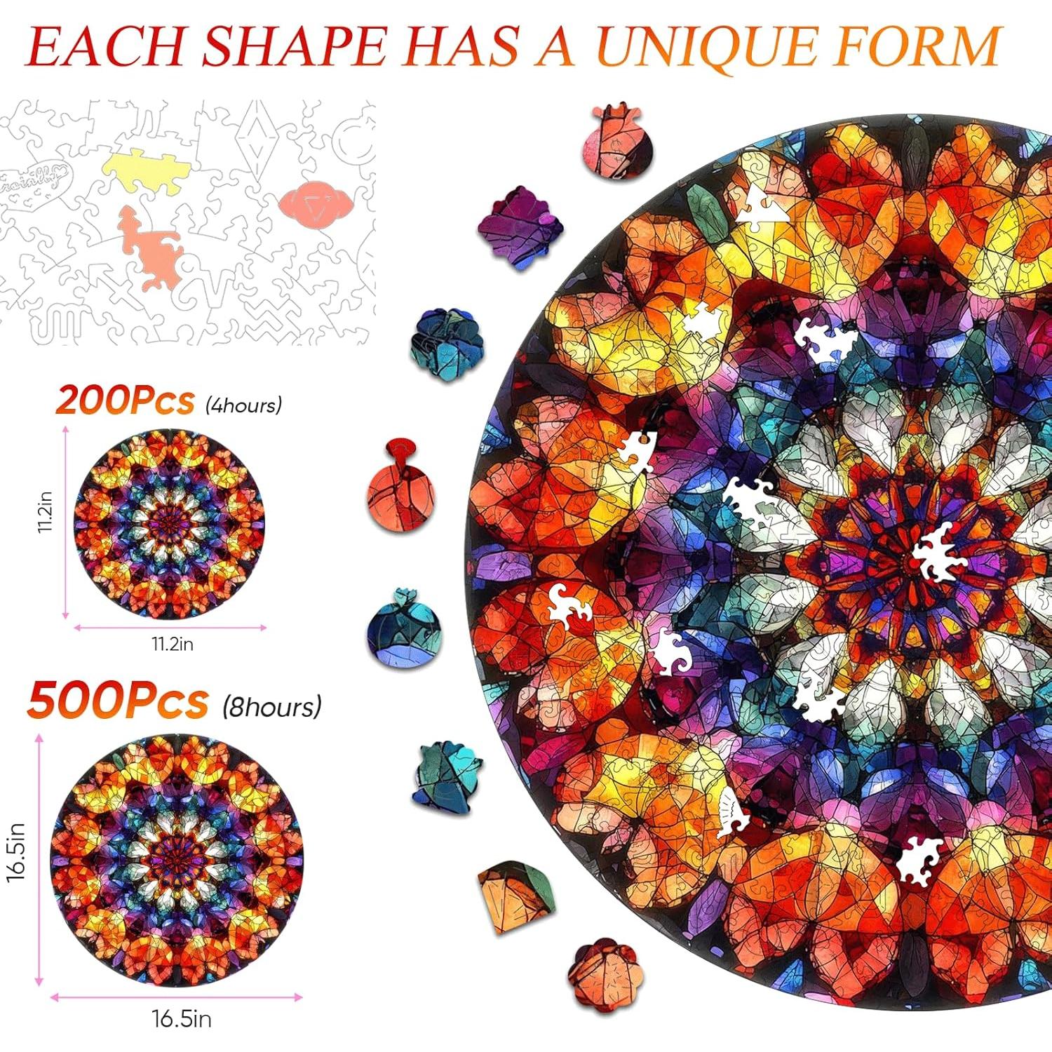 Rompecabezas de Madera Jiroinlly 200 Piezas Mandela 28.4 cm