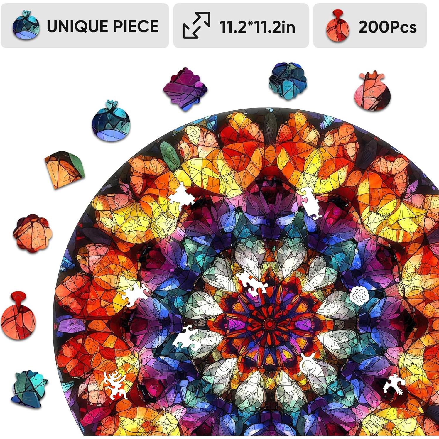 Rompecabezas de Madera Jiroinlly 200 Piezas Mandela 28.4 cm