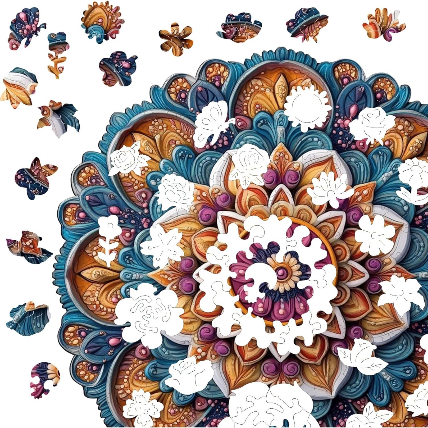 Rompecabezas de Madera Jiroinlly 500 Piezas Mandala 42.4 cm