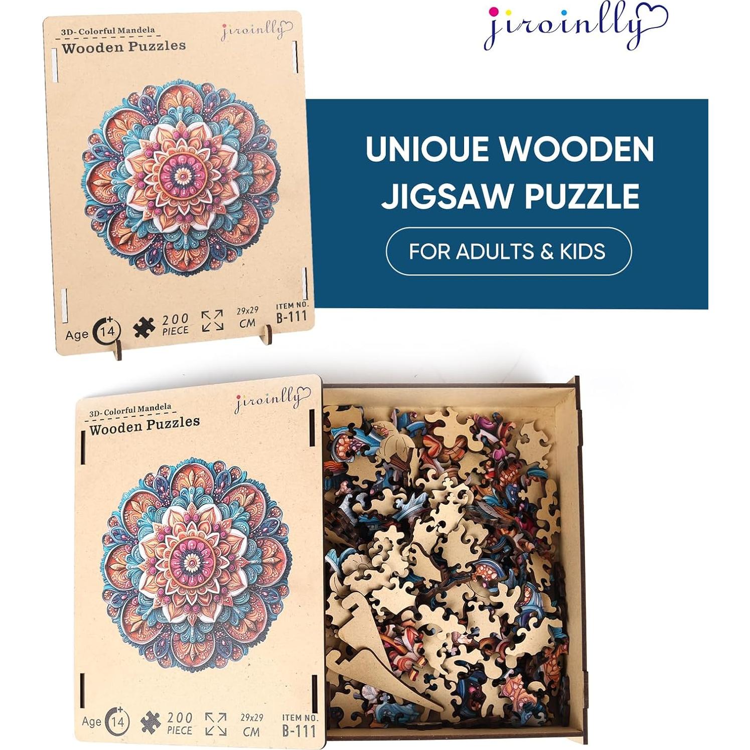 Rompecabezas de Madera Jiroinlly 500 Piezas Mandala 42.4 cm