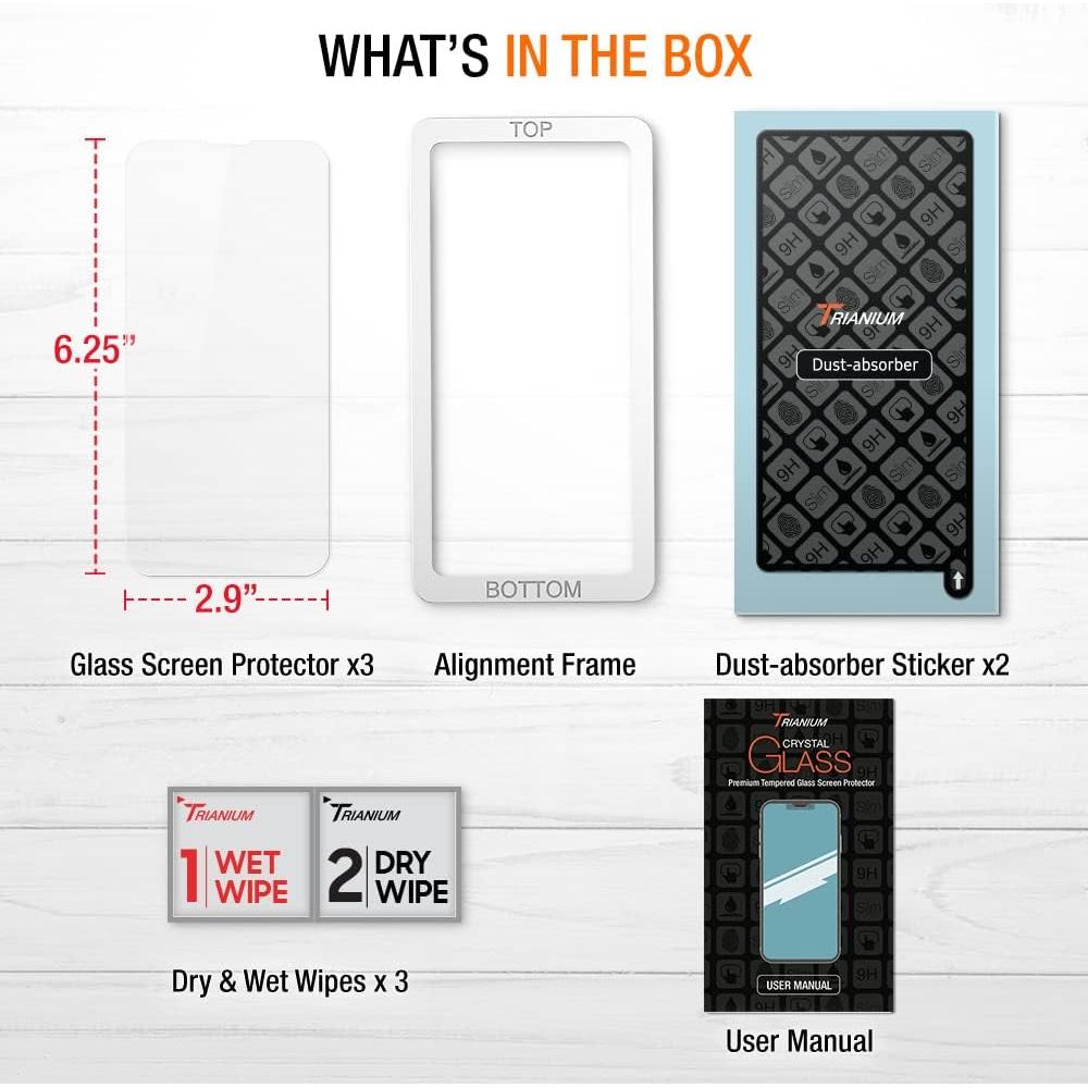 Protector de Pantalla Vidrio Templado Trianium para iPhone 13/13 Pro