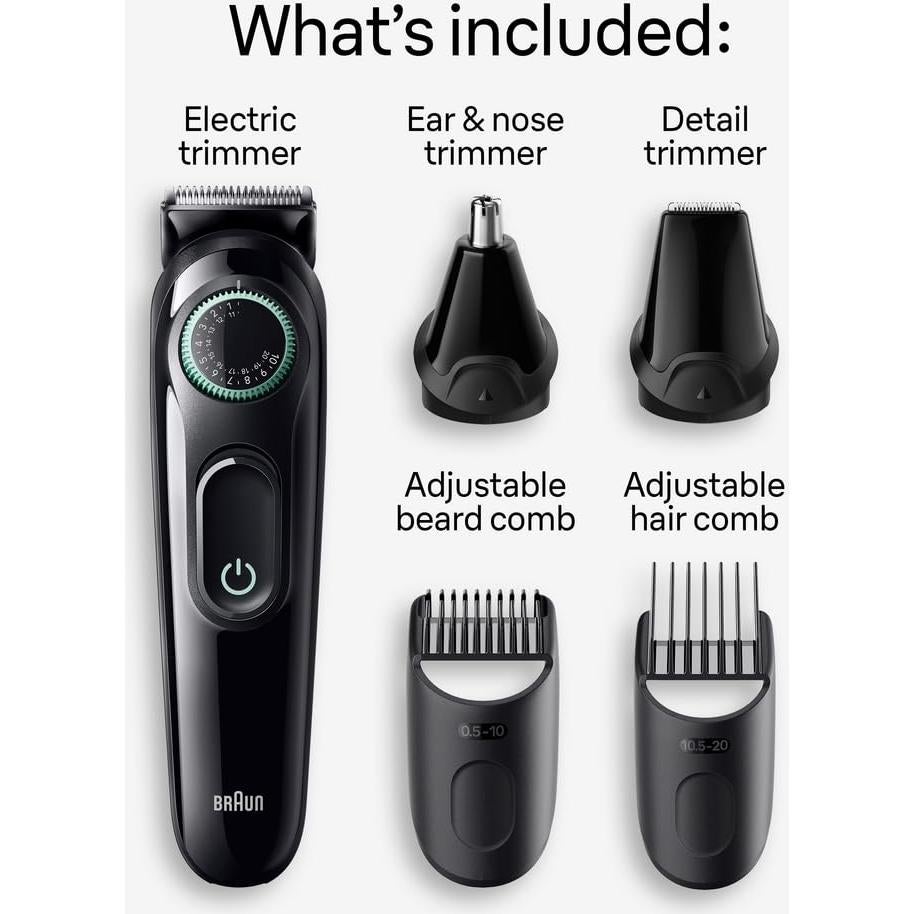 Kit de Estilo 5 en 1 Braun Serie 3 3450, Recortadora para Hombres