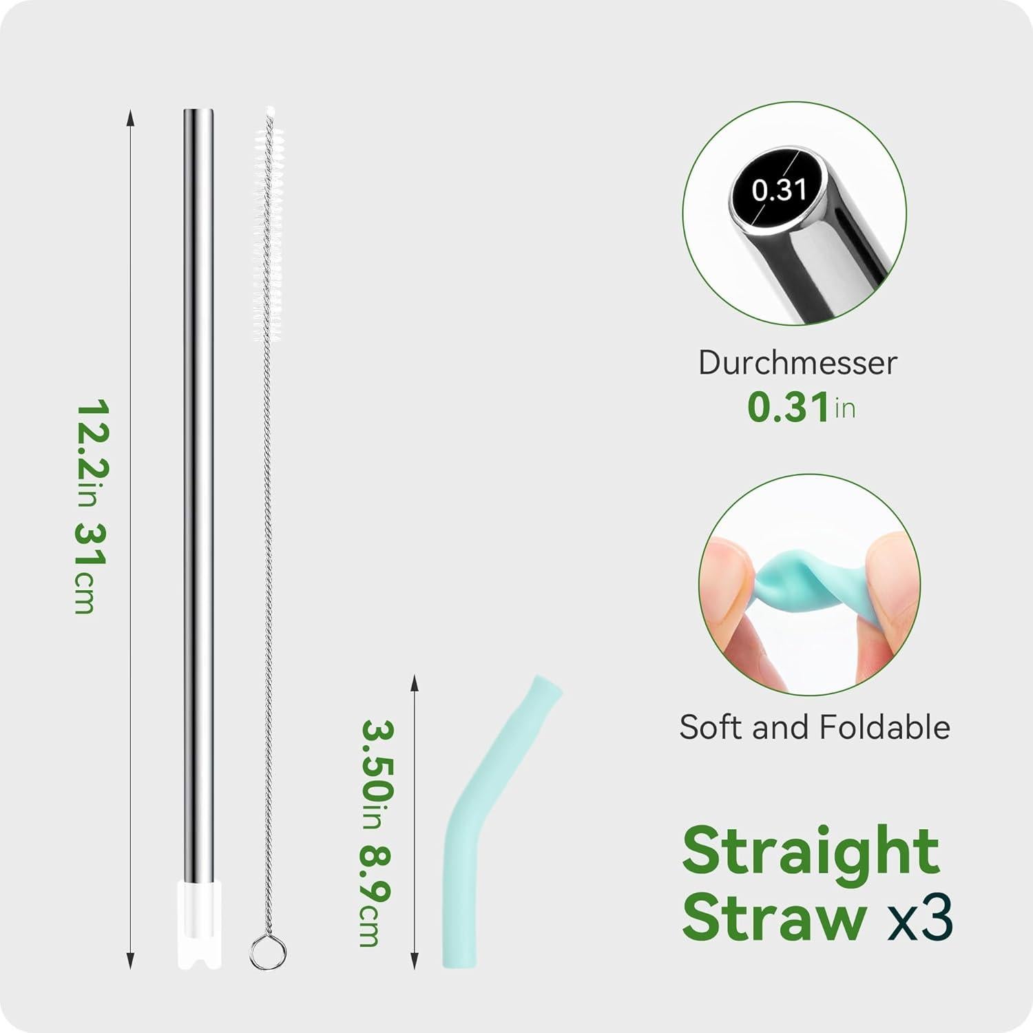 Popote de Metal Nevada 40 oz Azul Bebé Reutilizable