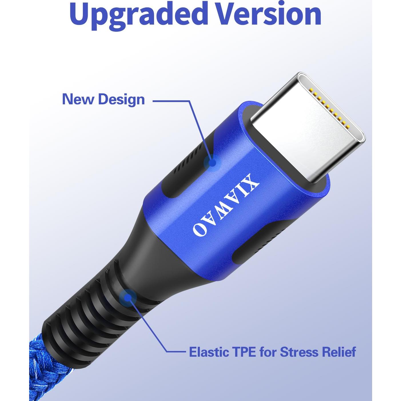 Cable USB A a USB C XIAWAO 0.91m 5-Pack Carga Rápida 3A