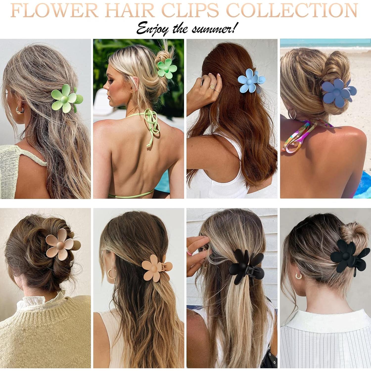 Paquete de 12 Clips de Pelo Grande JANFUN - 10.9 cm, 4 Colores