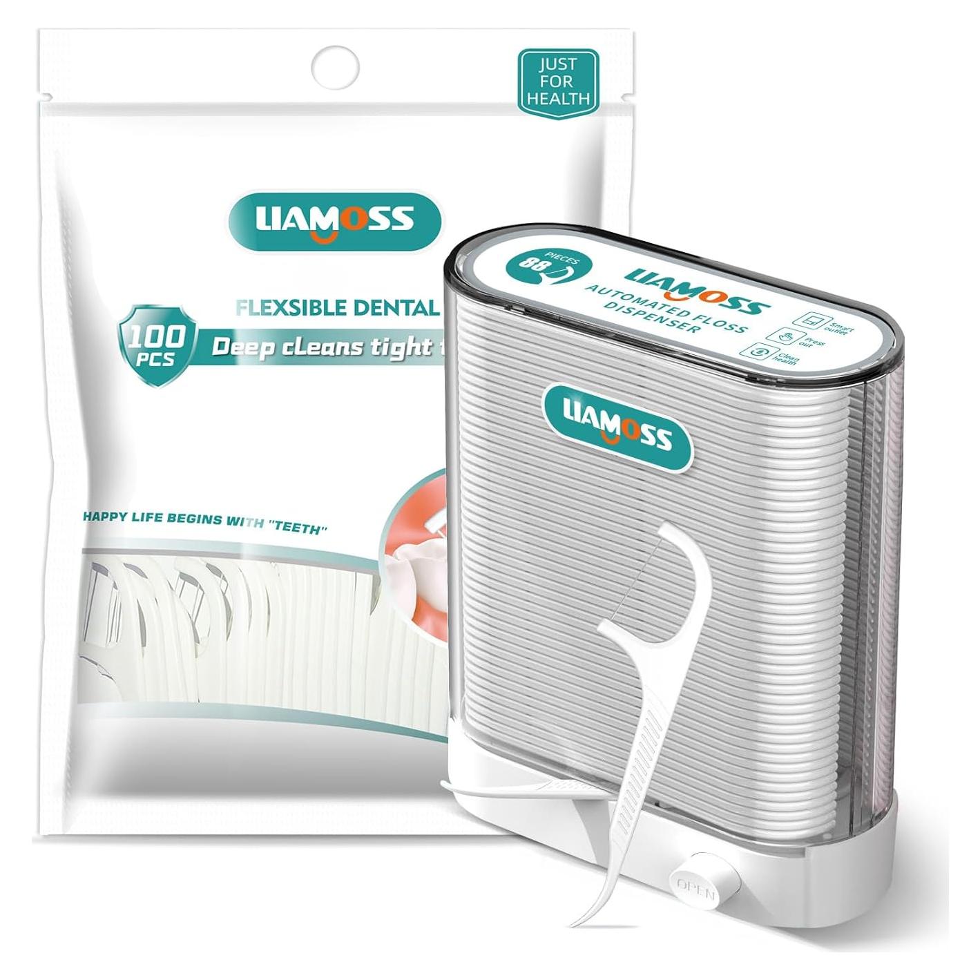 Dispensador de Hilo Dental LIAMOSS con 188 Palillos - Portátil y Resistente