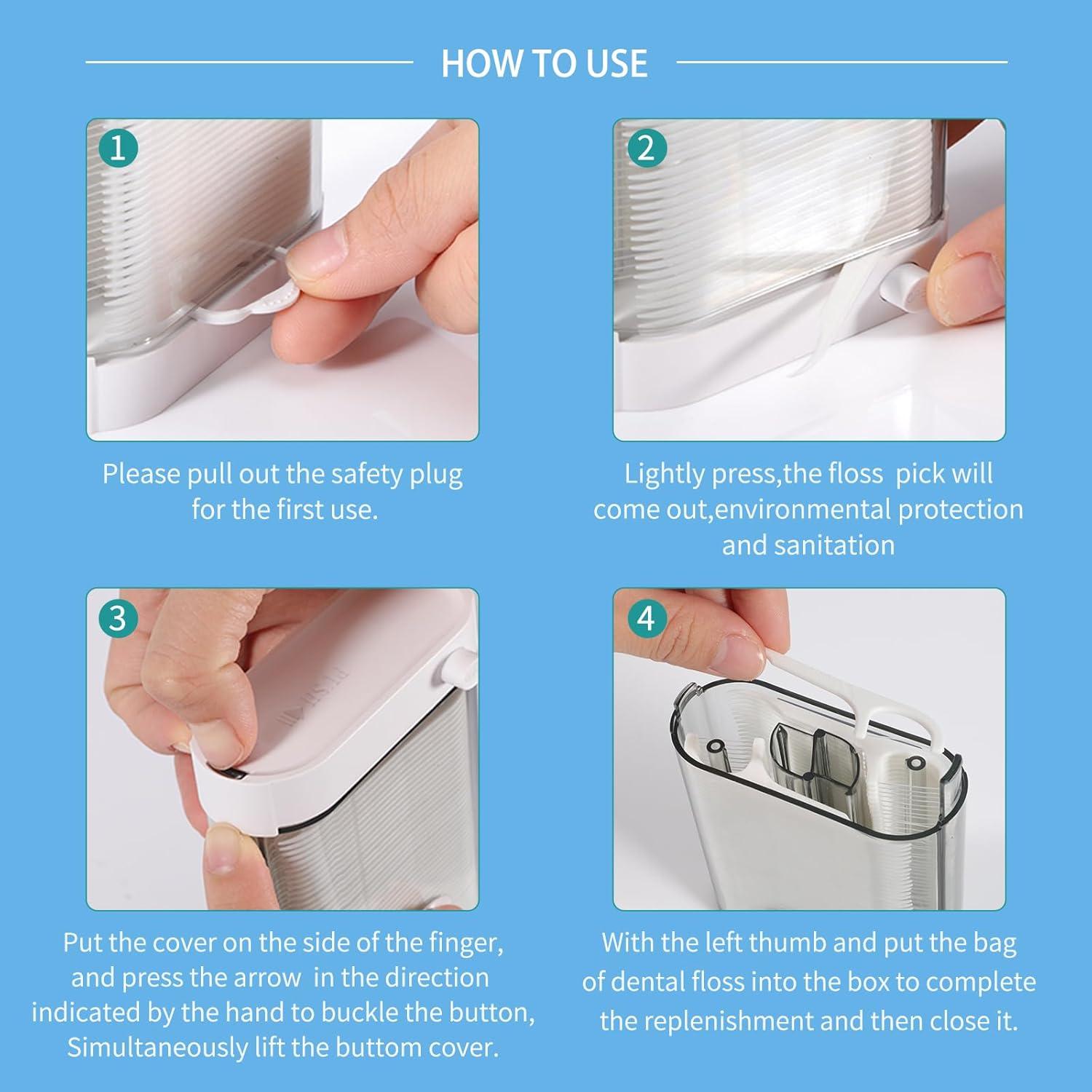 Dispensador de Hilo Dental LIAMOSS con 188 Palillos - Portátil y Resistente