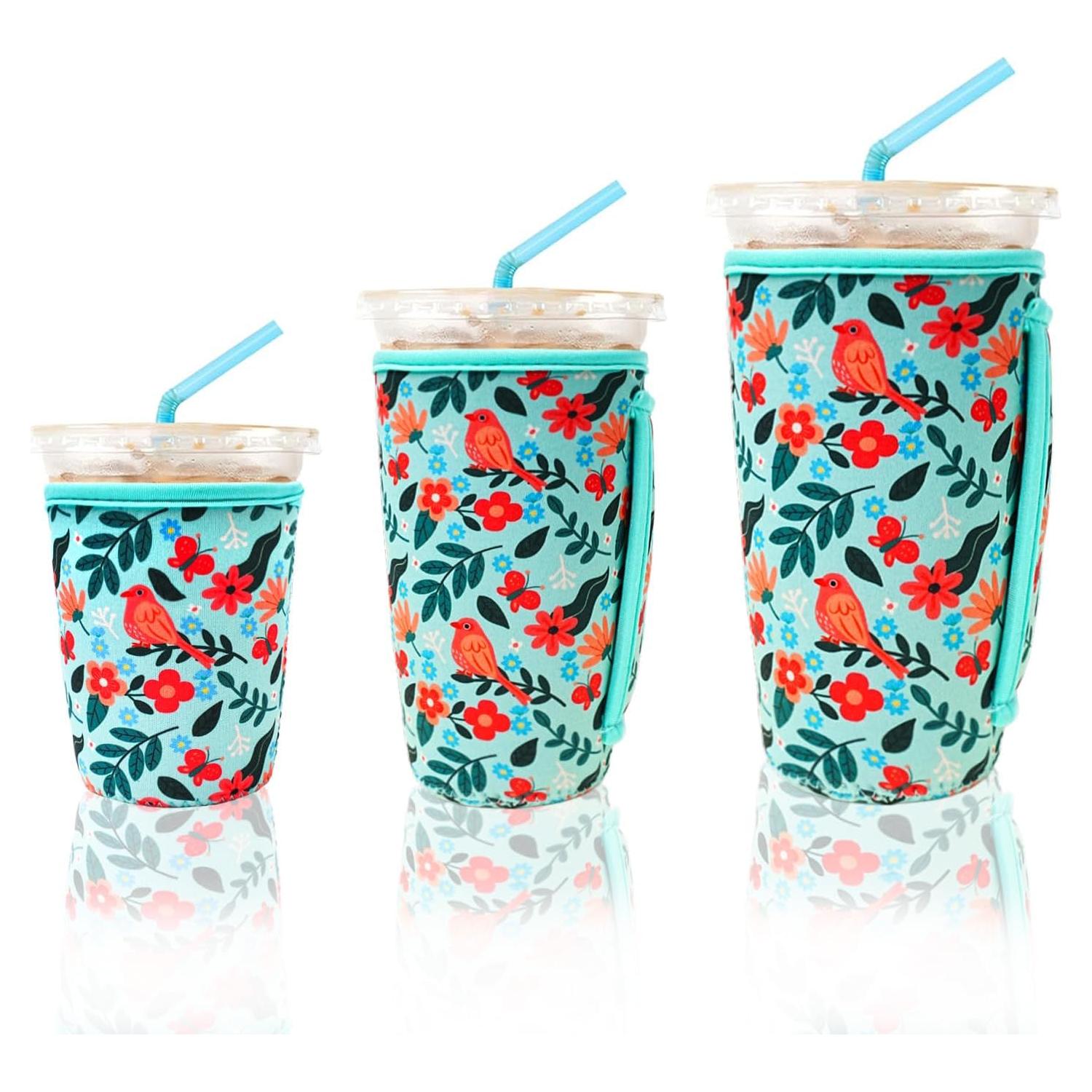 Paquete de 3 fundas reutilizables KJQJLY para café helado