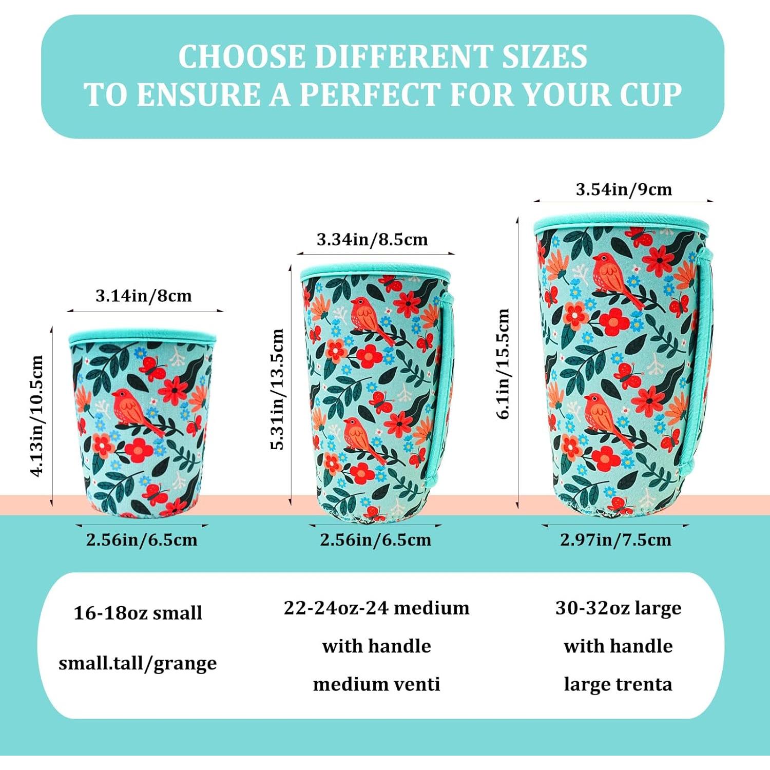 Paquete de 3 fundas reutilizables KJQJLY para café helado