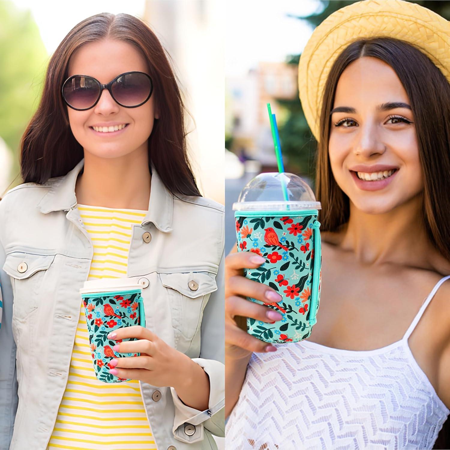 Paquete de 3 fundas reutilizables KJQJLY para café helado