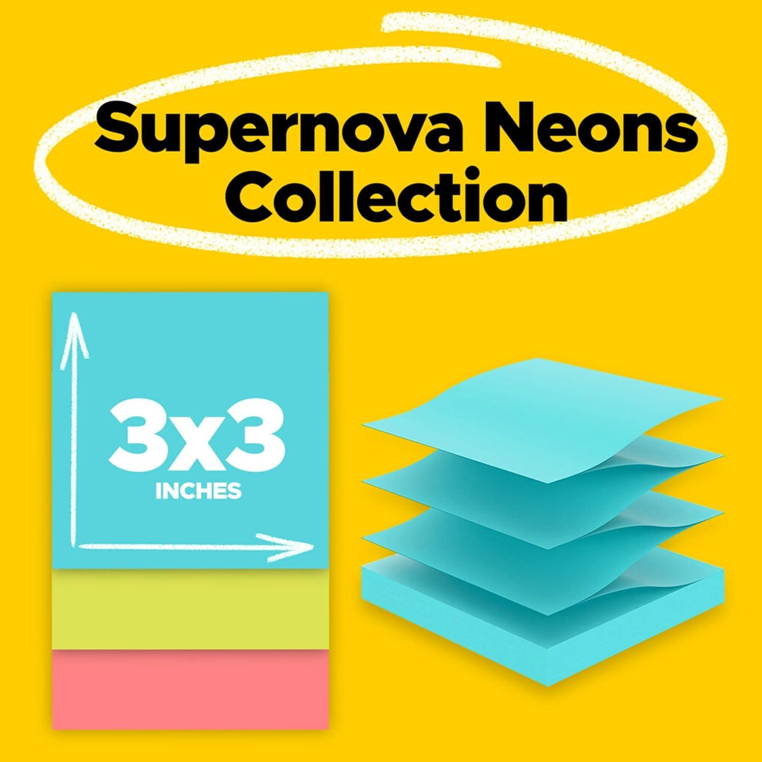 Notas Adhesivas Post-it Super Sticky 10 Blocs 7.62 cm Neons