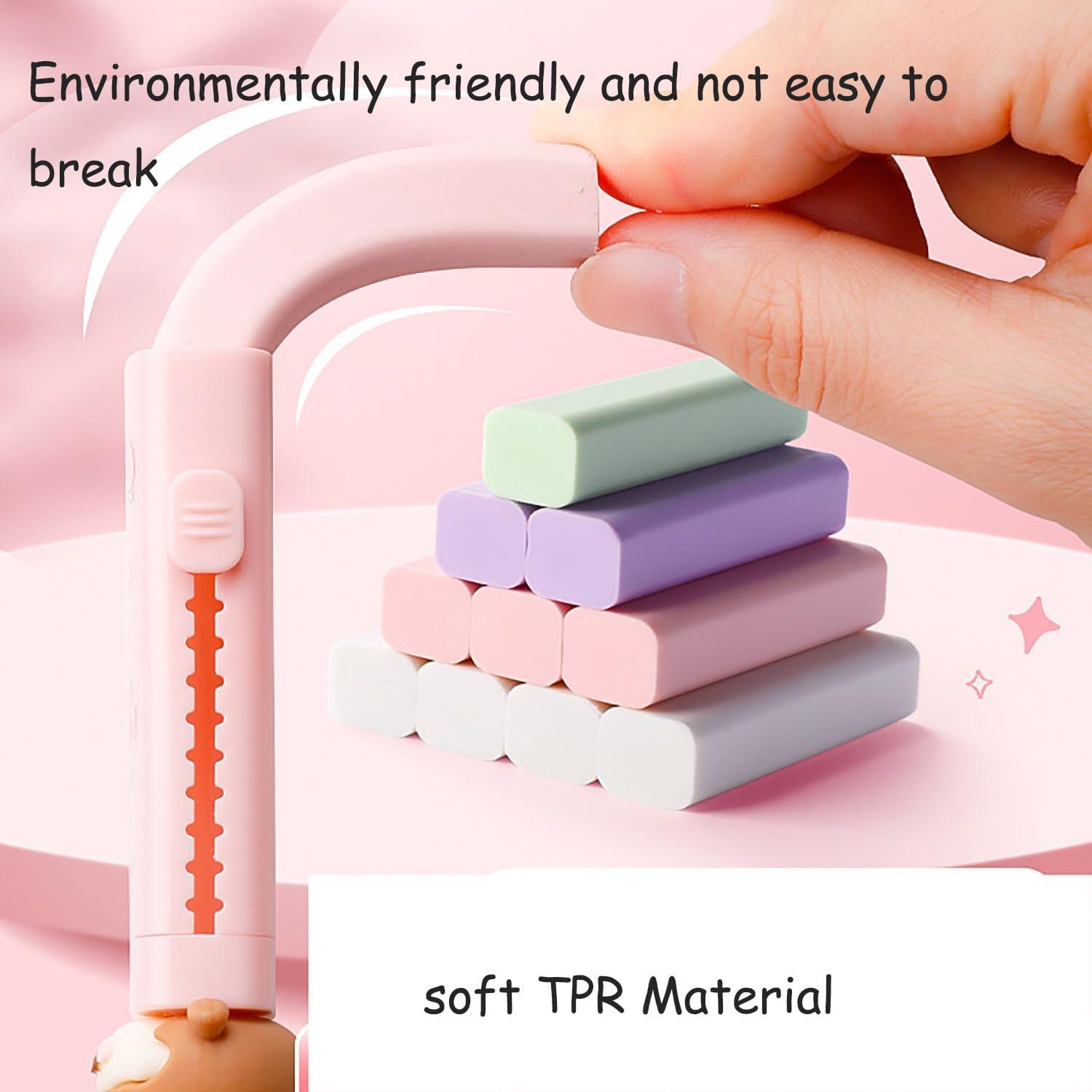 Conjunto de 6 Gomas de Borrar Retráctiles SHIDESHIN - Durazno Rosa