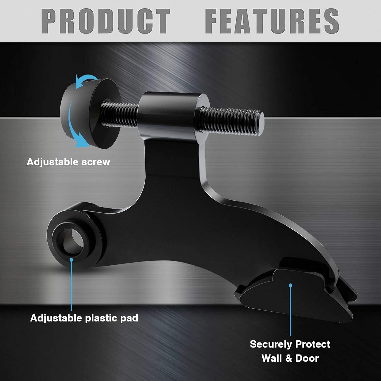 Topes de Puerta con Pasador de Bisagra DonYoung - 4 Piezas Negro