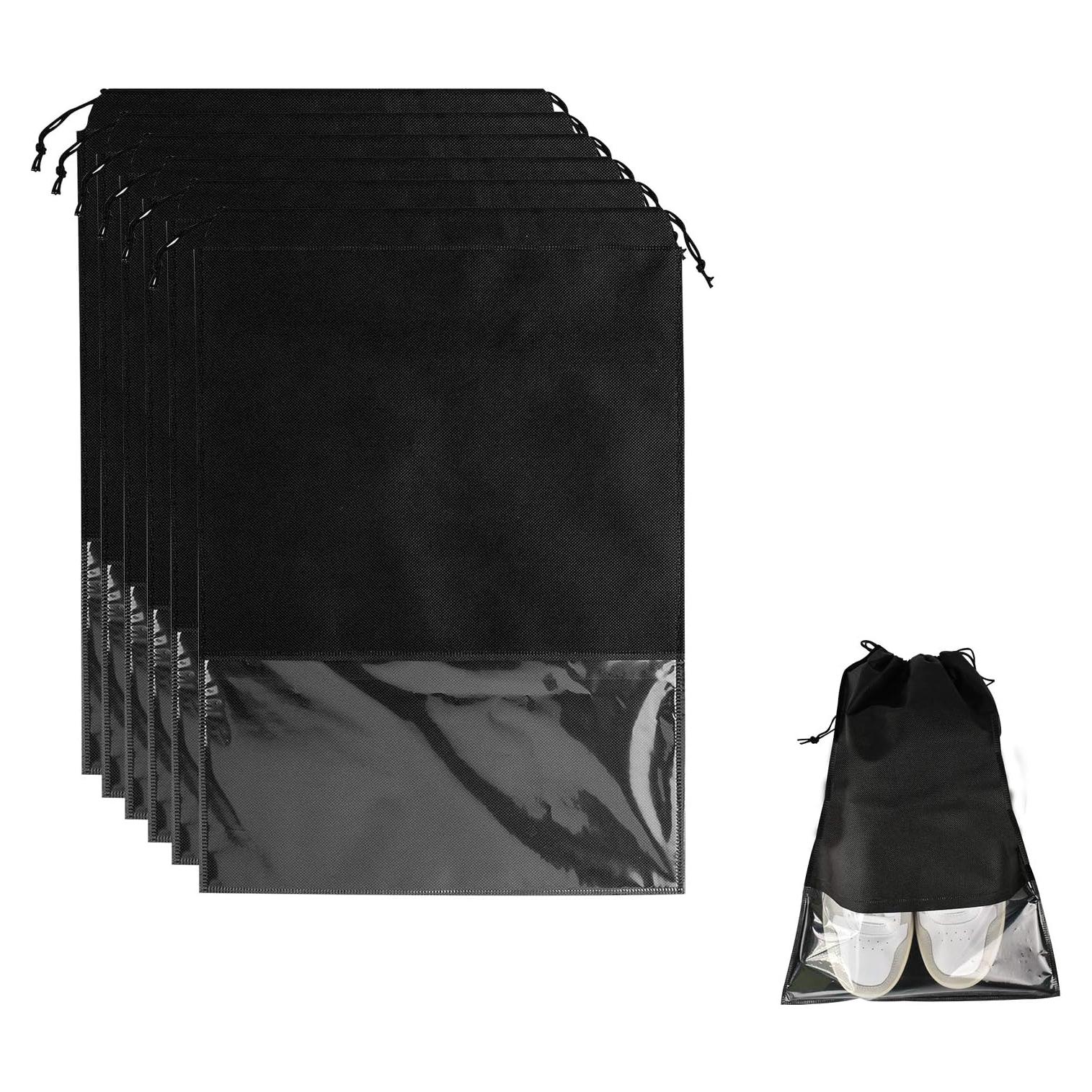 6 Bolsas de Almacenamiento de Zapatos ULIFEMALL 44x32cm Negro