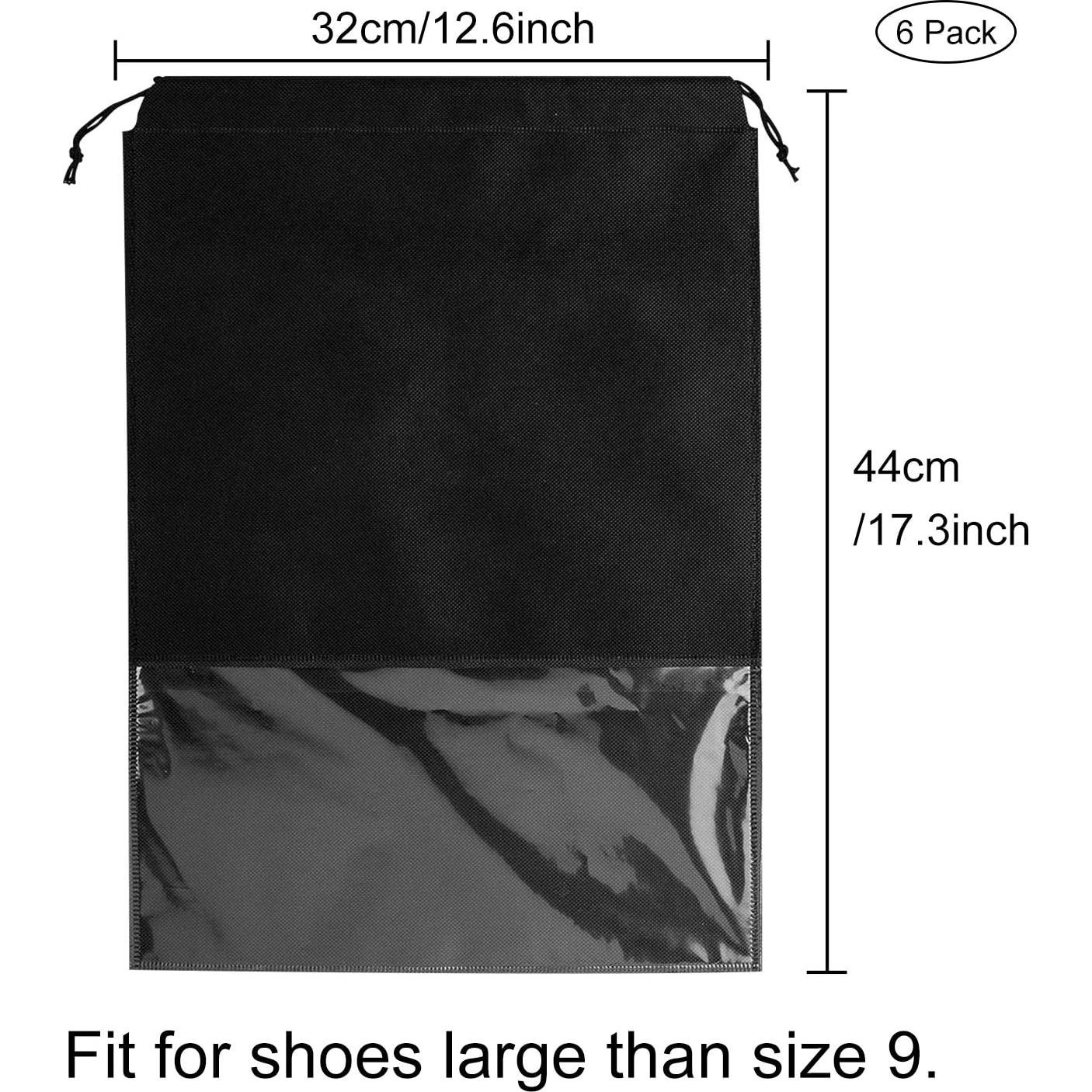 6 Bolsas de Almacenamiento de Zapatos ULIFEMALL 44x32cm Negro