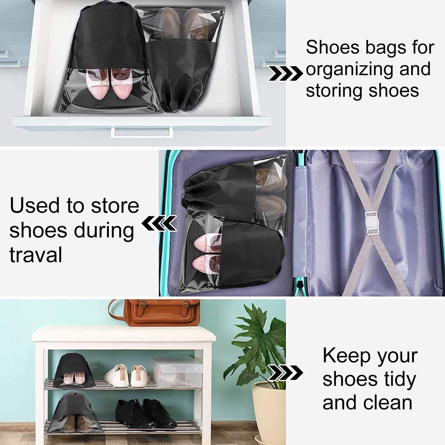 6 Bolsas de Almacenamiento de Zapatos ULIFEMALL 44x32cm Negro