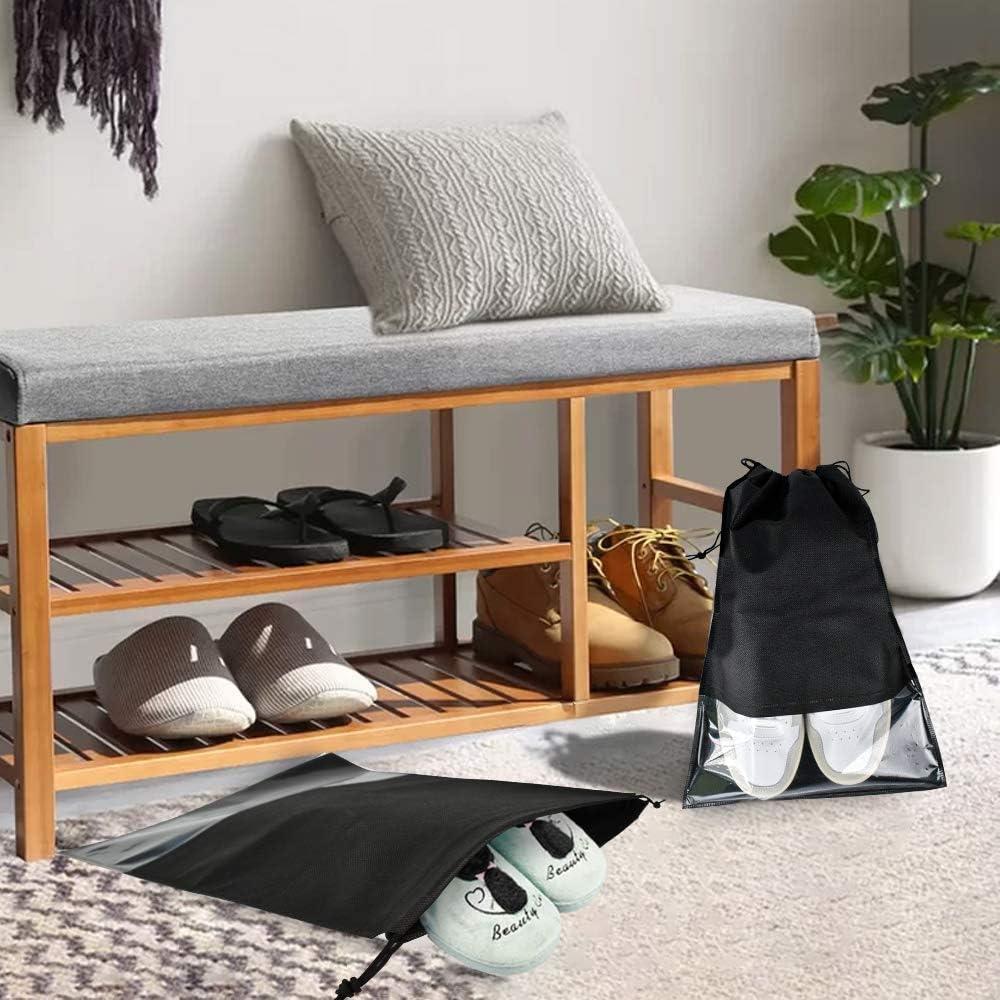 6 Bolsas de Almacenamiento de Zapatos ULIFEMALL 44x32cm Negro