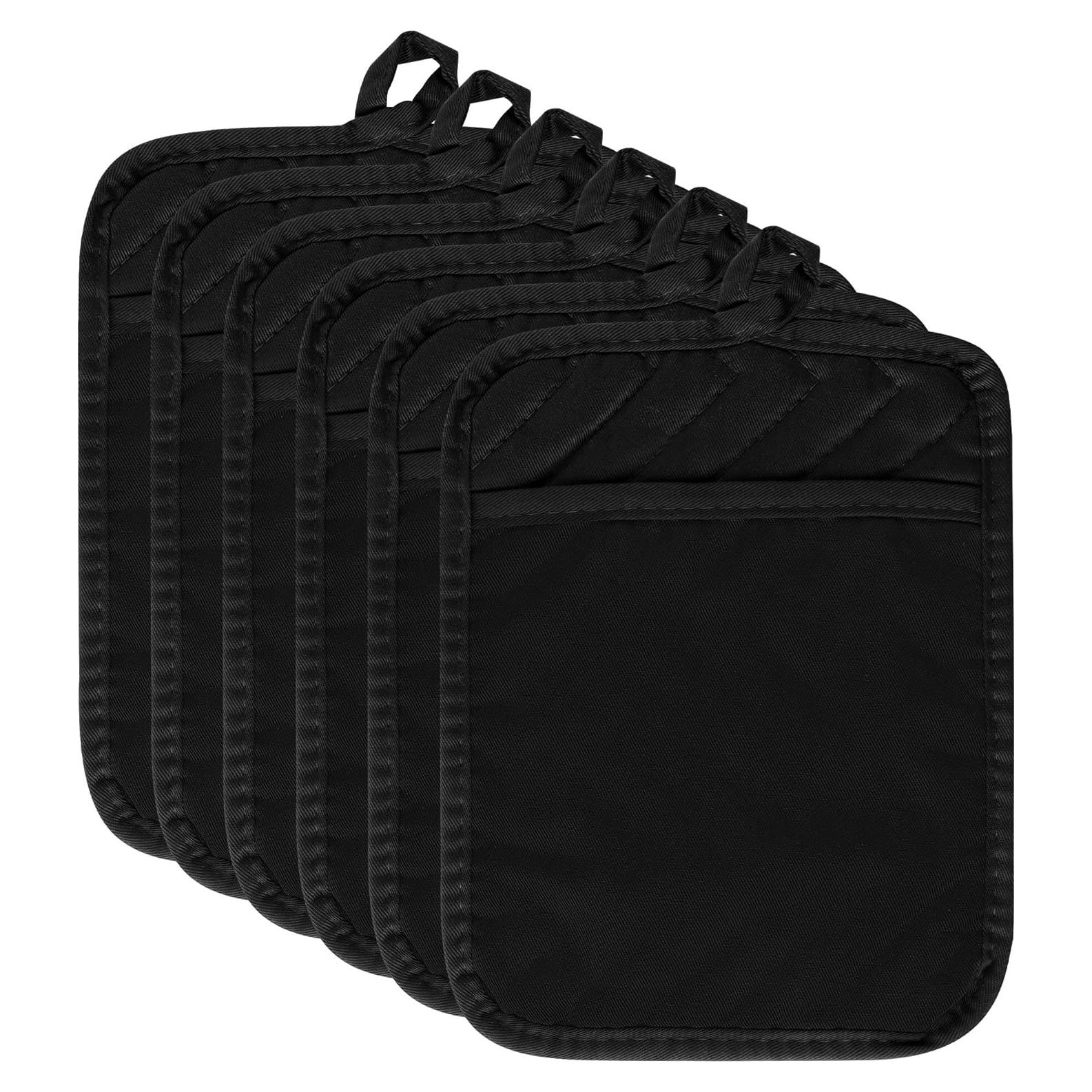 Juego de 6 Soportes para Olla R CABALLO Algodón Negro 18x23cm