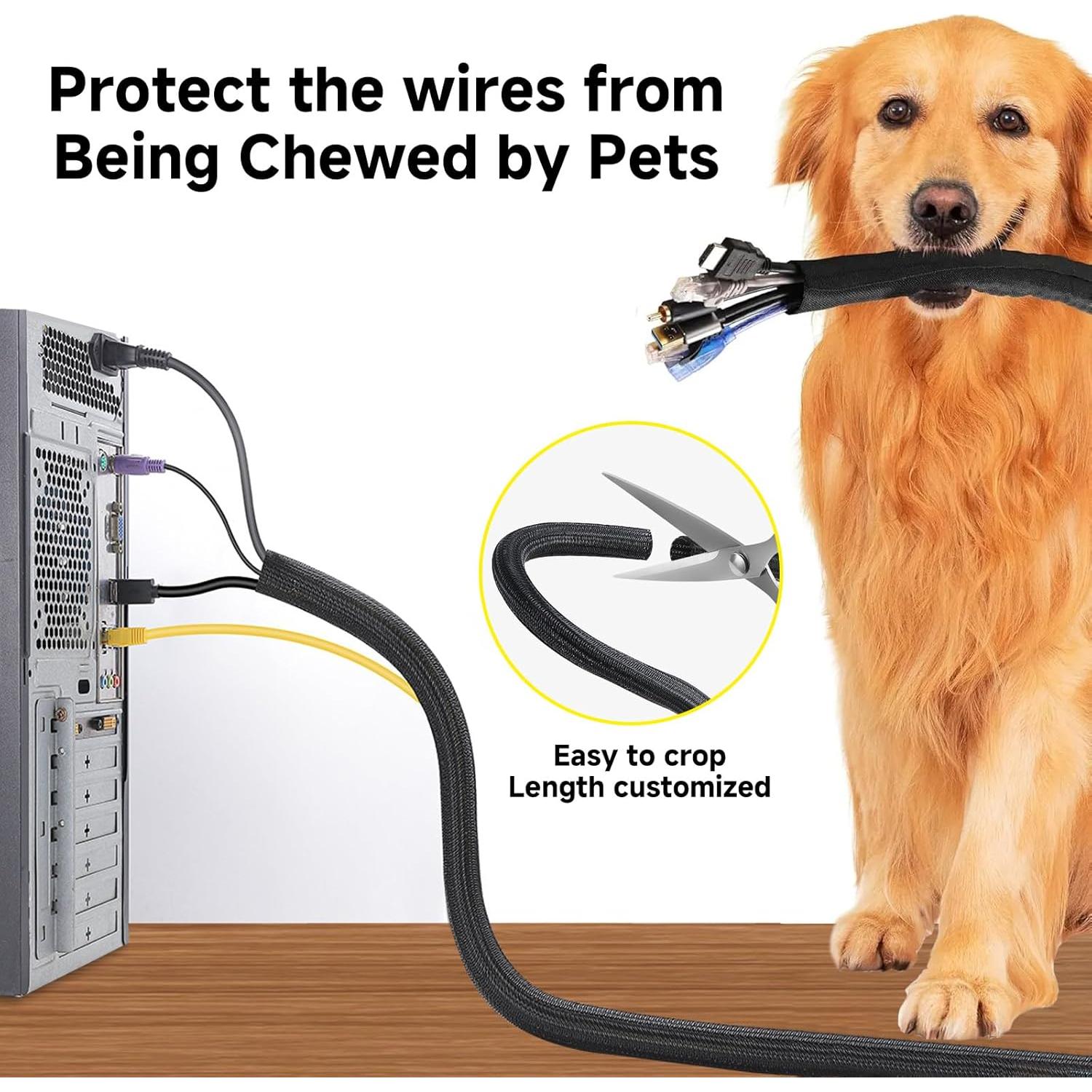 Manga Dividida 3M 1.27cm x 3.05m Organizador de Cables Negro