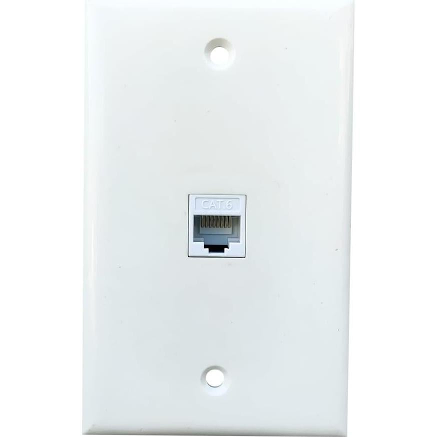 Placa de Pared Ethernet Hembra a Hembra BUPLDET CAT6 Blanca