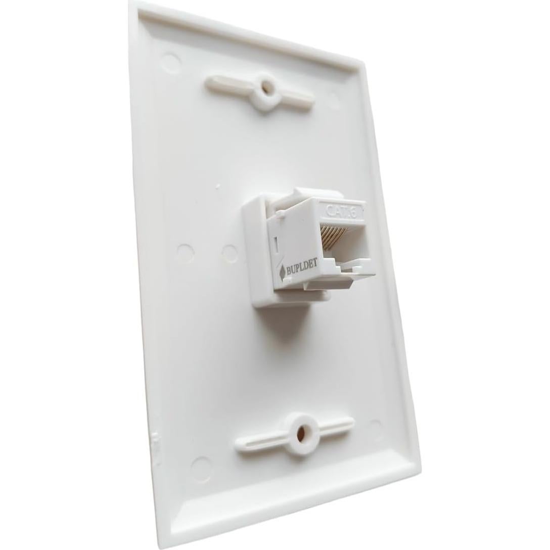 Placa de Pared Ethernet Hembra a Hembra BUPLDET CAT6 Blanca
