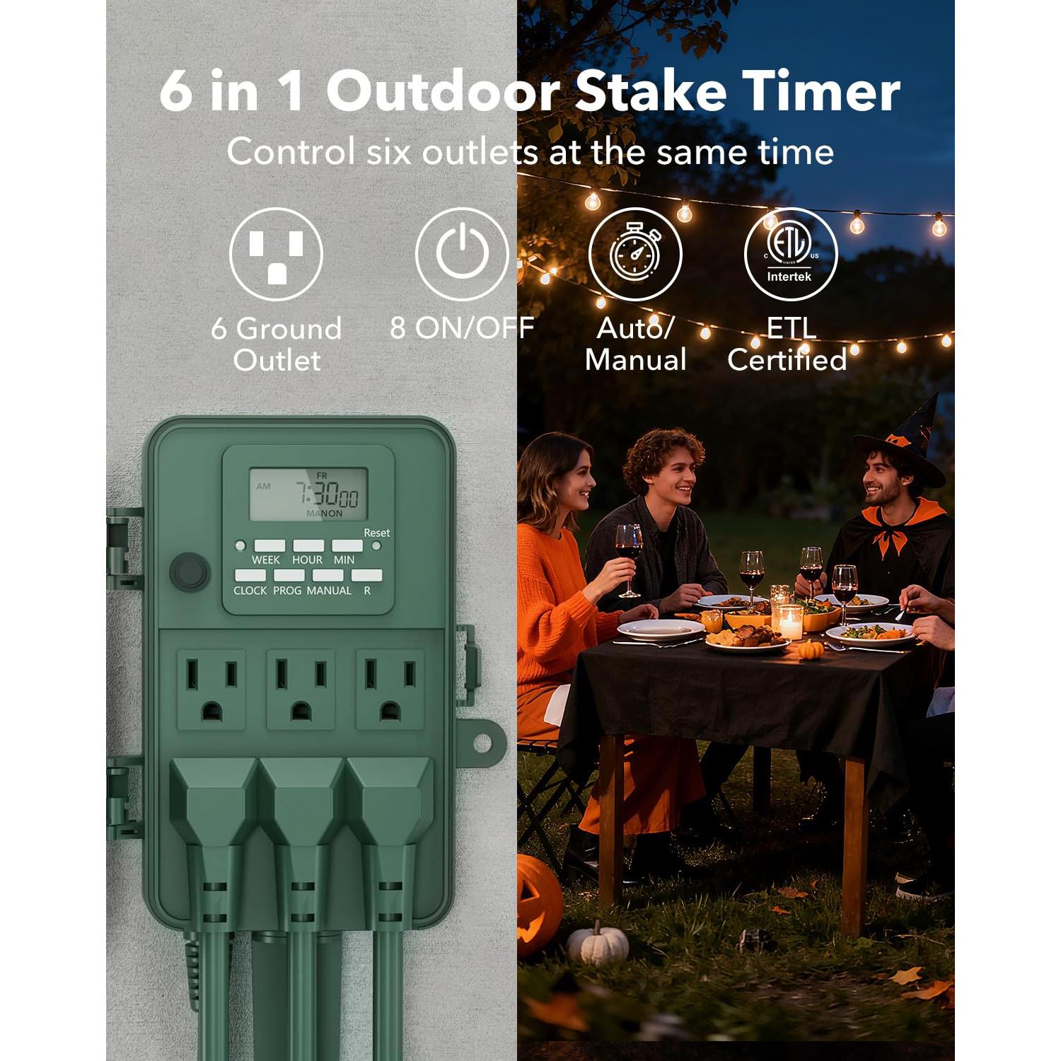 Temporizador Digital Exterior BN-LINK BNC-U3S 6 Salidas 1.83m