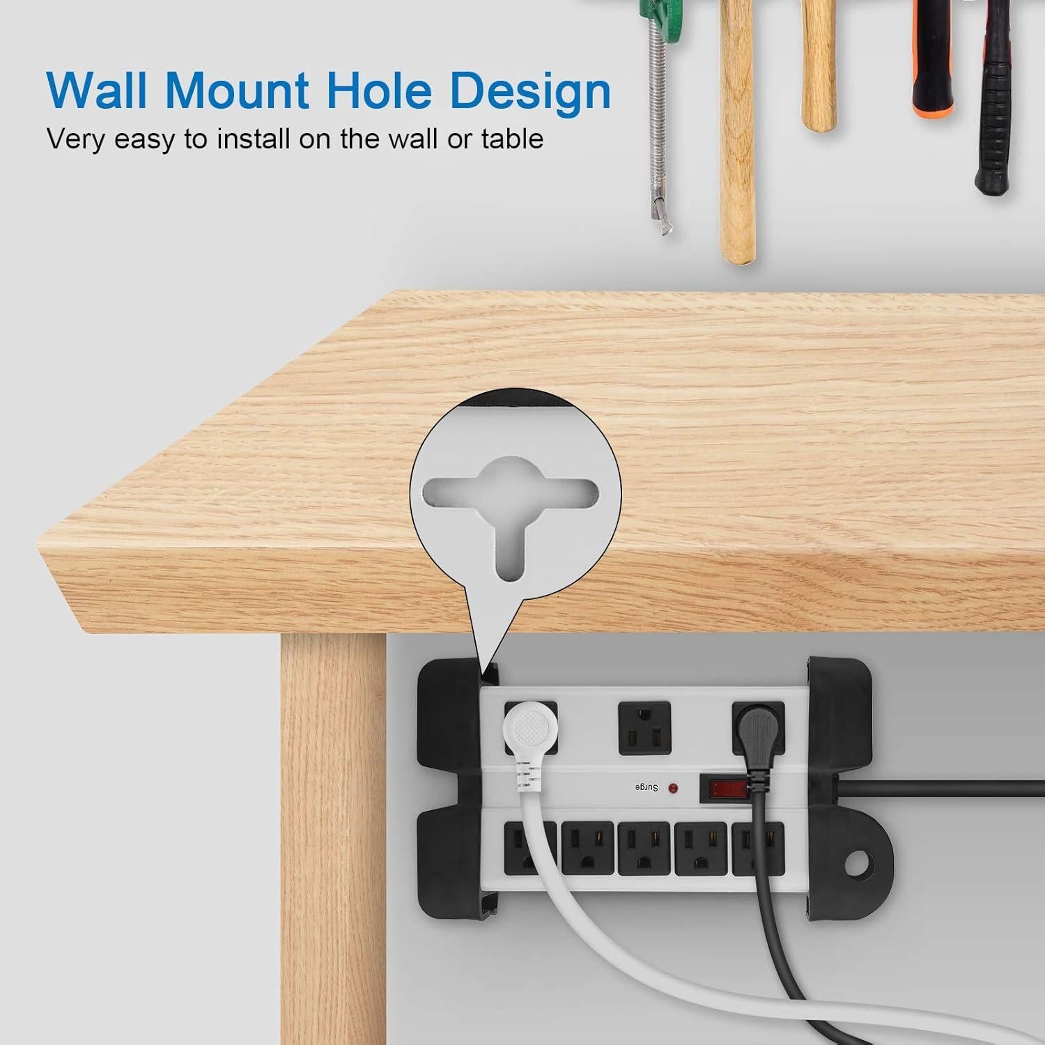Regleta de Energía Industrial CCCEI 8 Salidas 1200J Gris 1.83m