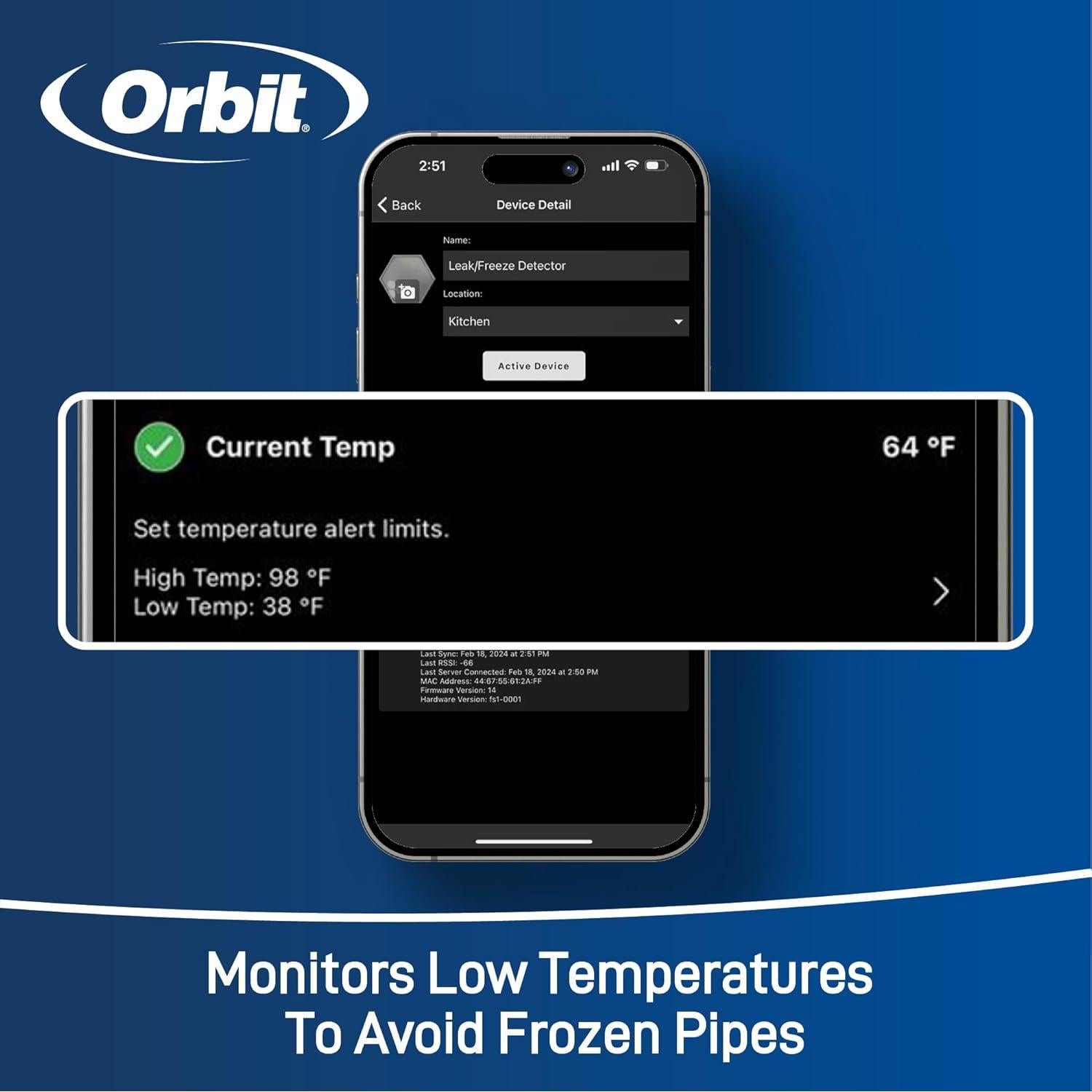 Sensor de Inundación Inteligente Orbit B-hyve 5-Pack WiFi