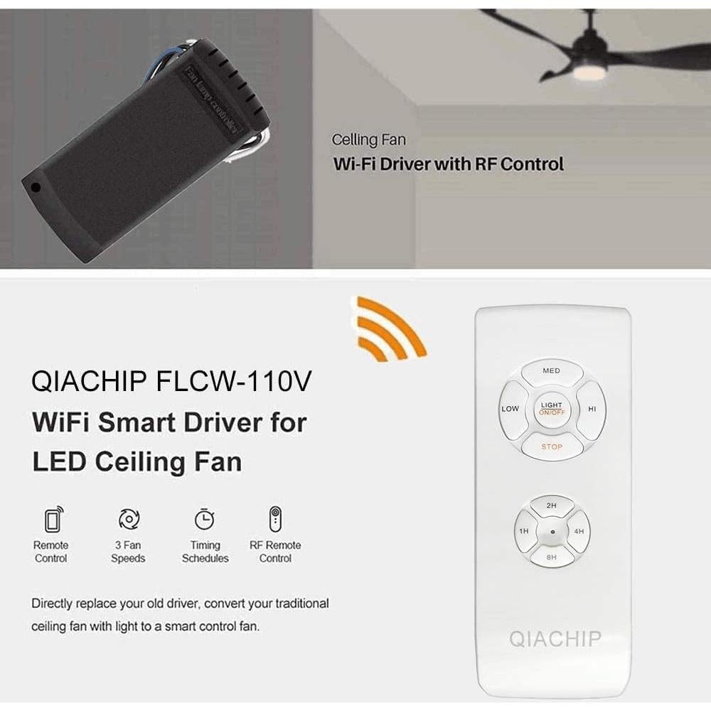 Control Remoto Universal WiFi QIACHIP para Ventilador de Techo