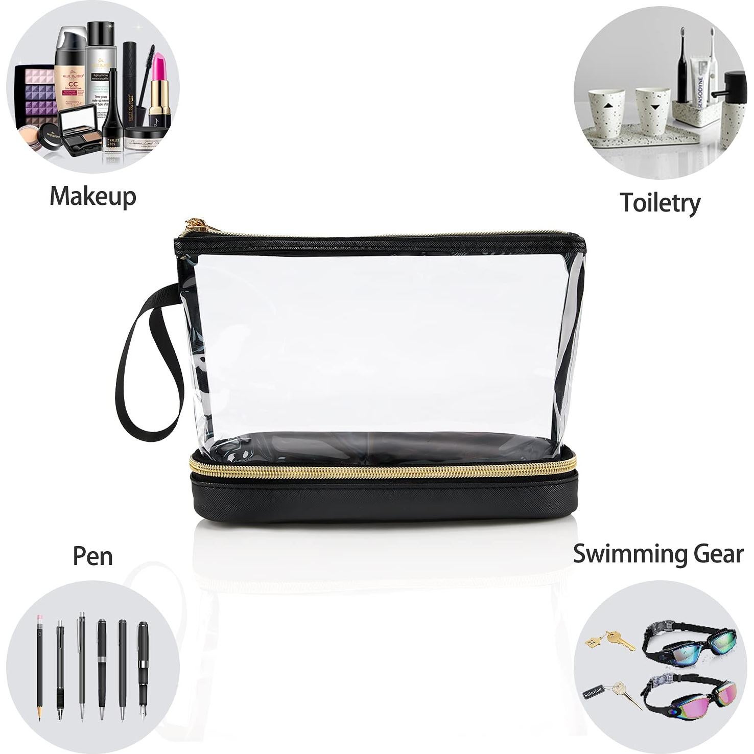 Bolsa de Maquillaje de Viaje Etérea Transparente para Mujeres