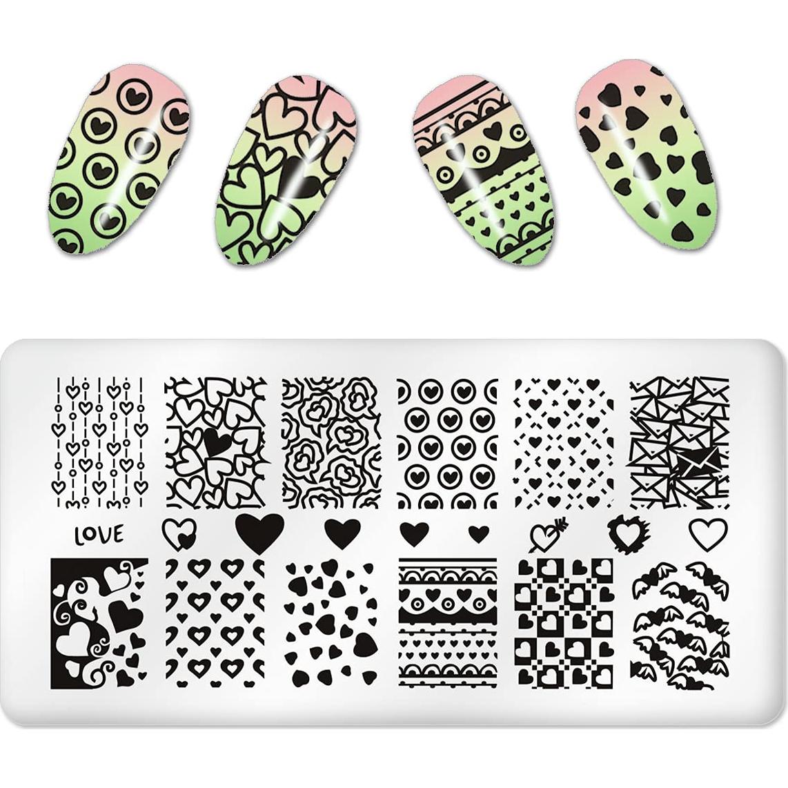 Kit de Estampado de Uñas 6 Piezas FaCai - Acero Inoxidable