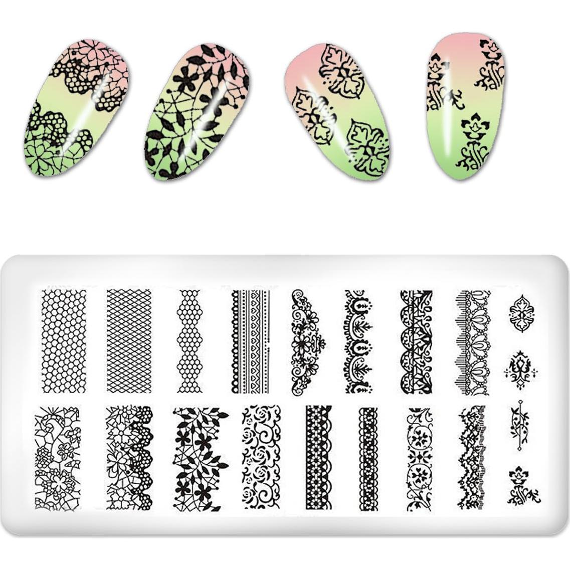 Kit de Estampado de Uñas 6 Piezas FaCai - Acero Inoxidable