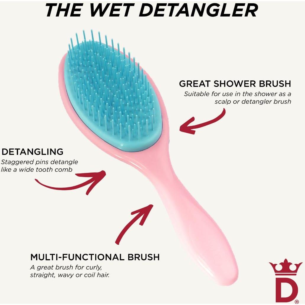 Cepillo Desenredante Denman D095SPPK Rosa para Ducha 23cm