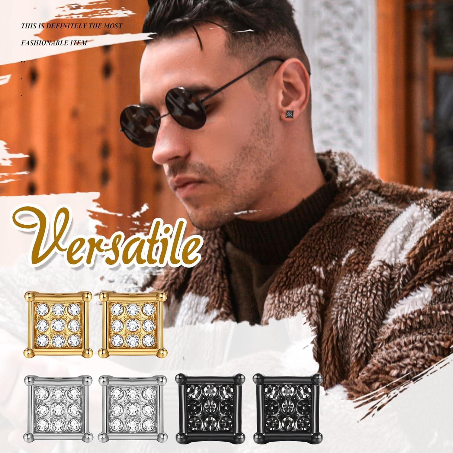 Pendientes Magnéticos Sin Perforación Acero Inoxidable 8mm CZ