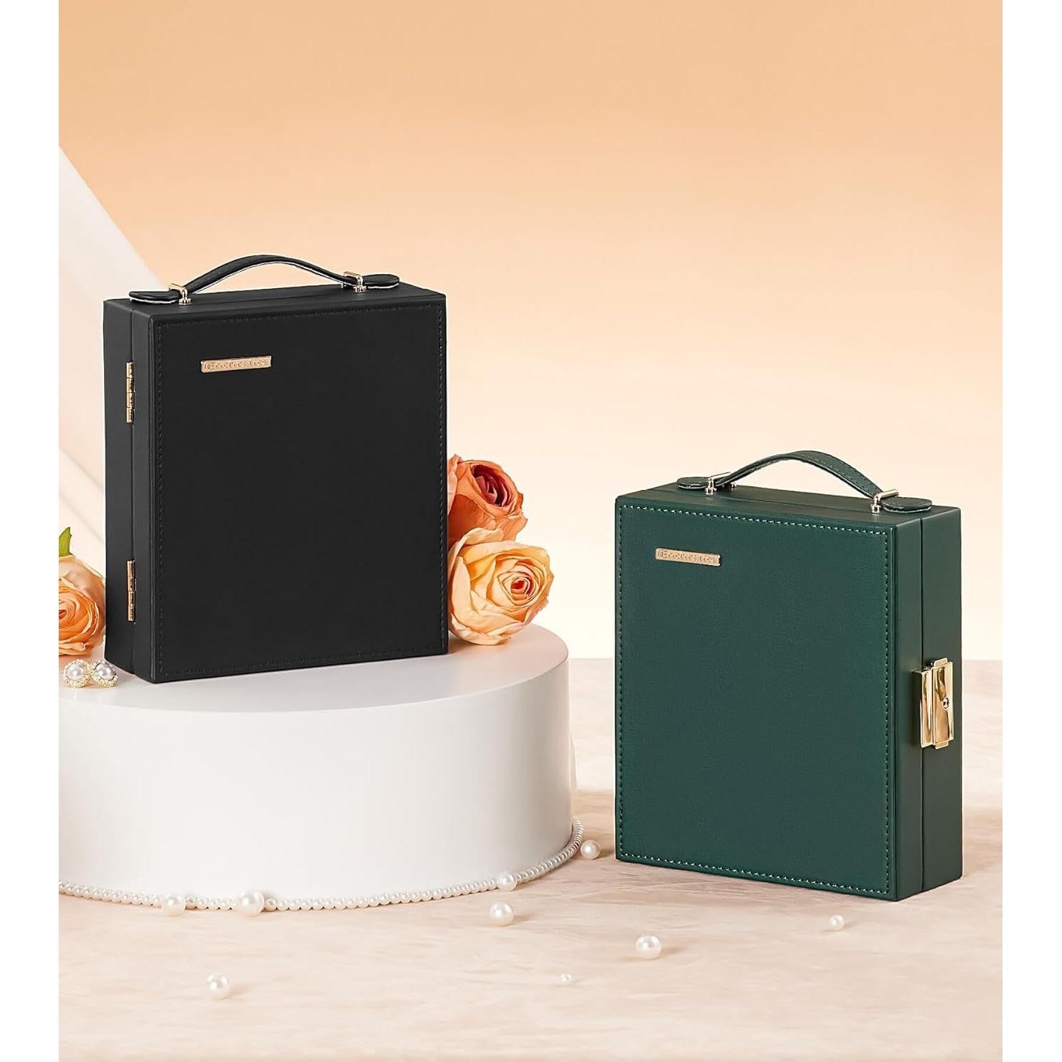 Caja de Joyería de Viaje Enthralite M Negra con Compartimentos