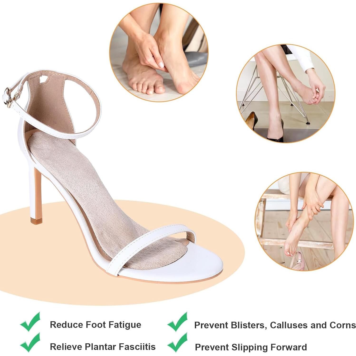 2 Pares Plantillas de Gel para Tacones Mujeres 6-7.5 Alivio Dolor