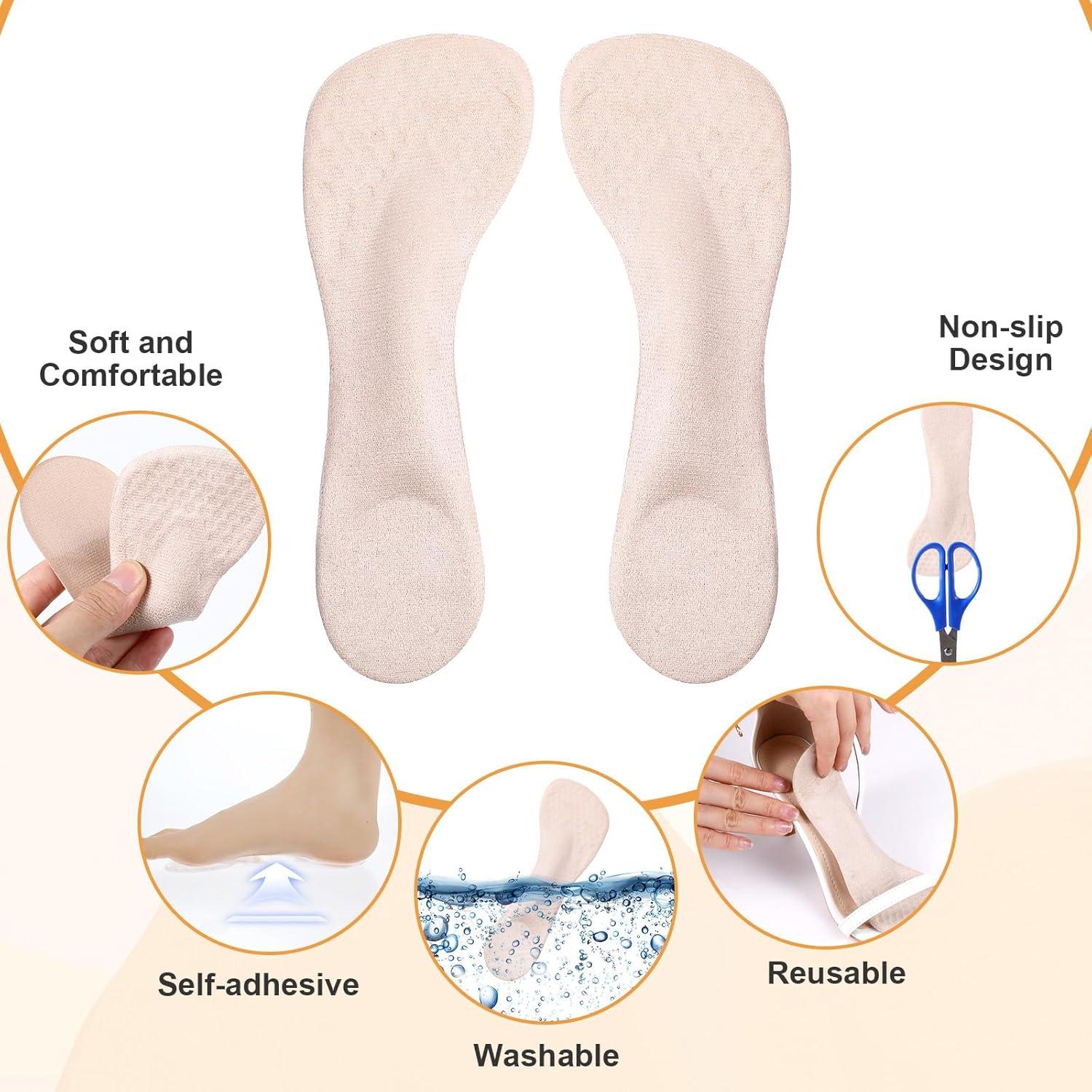 2 Pares Plantillas de Gel para Tacones Mujeres 6-7.5 Alivio Dolor